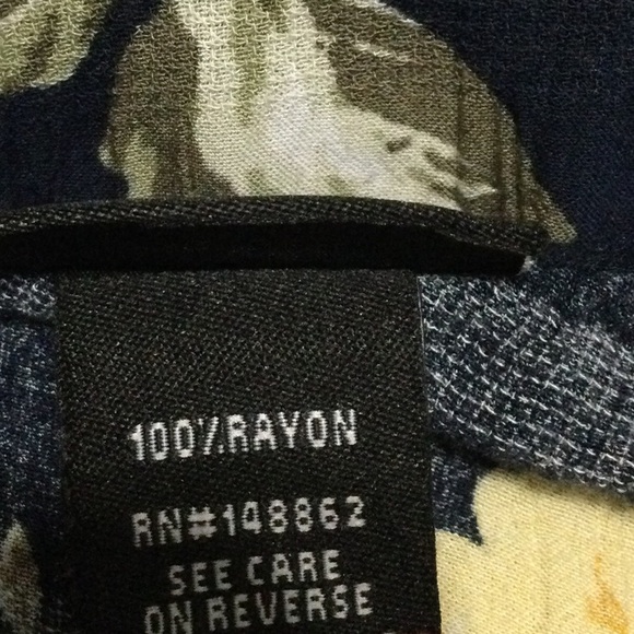 Torrid Dark Blue and Yellow Tie Front Camisole Blouse - Picture 8 of 8